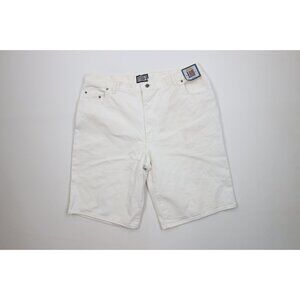 Deadstock Vintage 90s IOU Mens 40 Baggy Relaxed Fit Denim Jean Shorts White